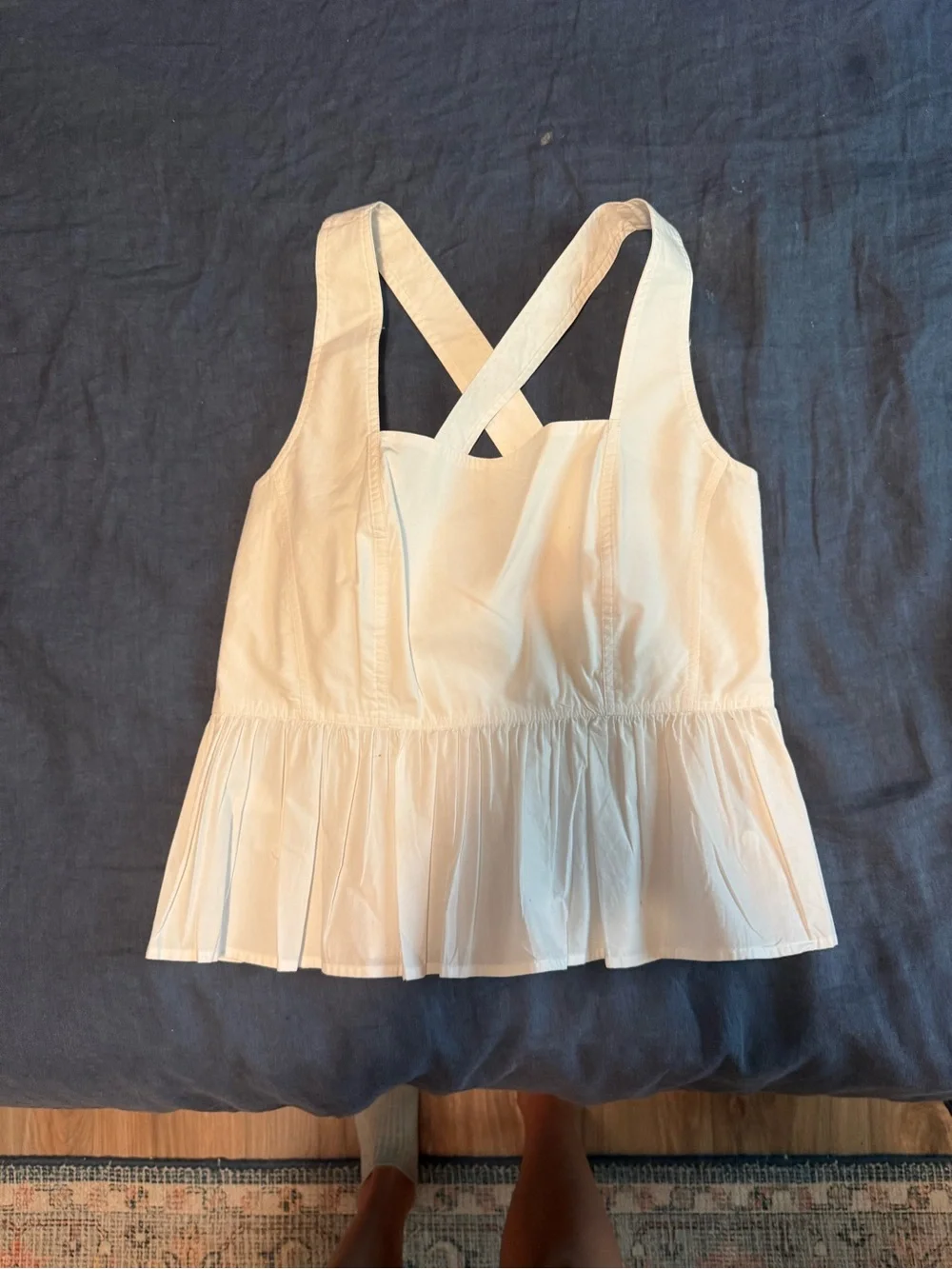 kate spade White Square-Neck Peplum Camisole